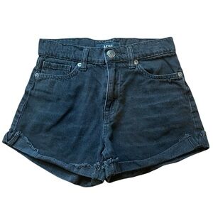 Aeropostale Solid Black High Rise Vintage 90’s Style Mom Short Denim Jean Shorts